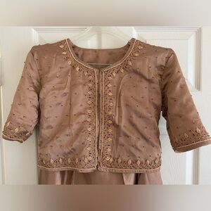 Elegant Mauve Traditional Indian Lehanga Dress with Embroidered Top